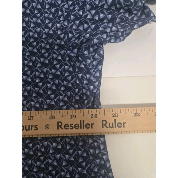 William Murray Polo Shirt Mens Medium Blue Casual Golf Party AOP Lightweight - Picture 7 of 7